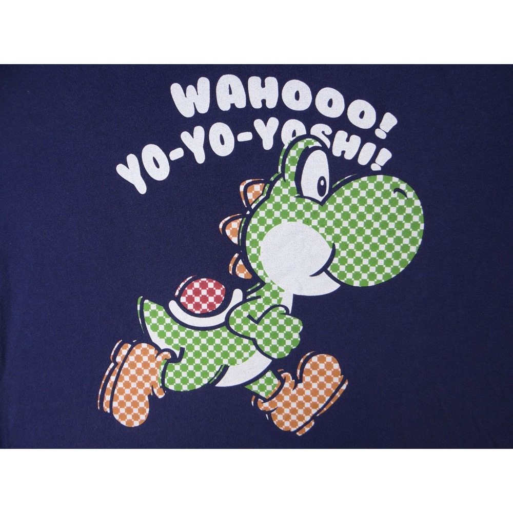 Uniqlo Nintendo Mario Yoshi Wahoo Yo Yo Yoshi Graphic T Shirt Mens Large Navy - Picture 3 of 7